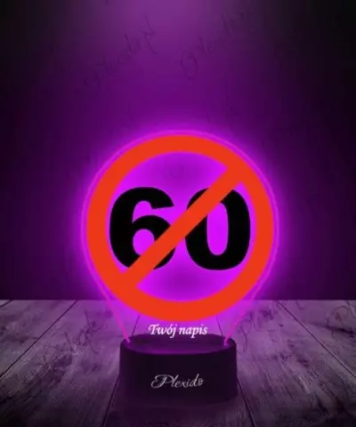 Lampka LED 3D Plexido z Nadrukiem Konfident Sześćdziesiątka - 3