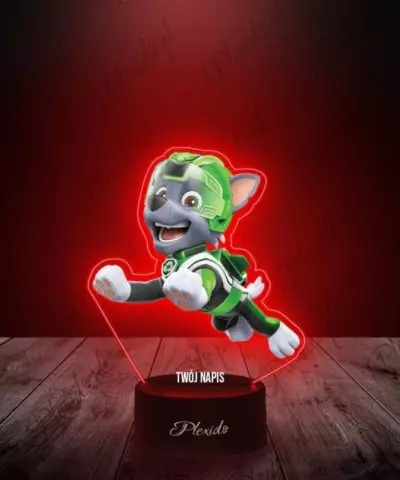 Lampka LED 3D Plexido z Nadrukiem Rocky Psi Patrol - 3