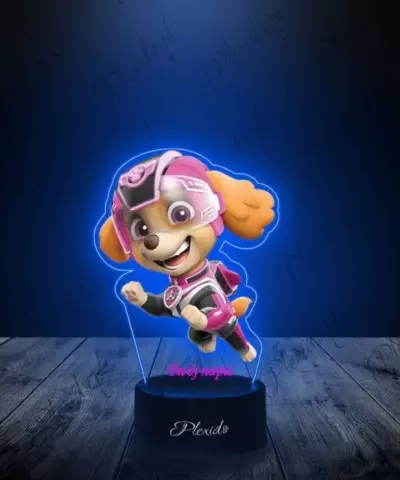 Lampka LED 3D Plexido z Nadrukiem Psi Patrol Skye Odrzutowiec - 2