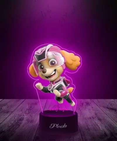 Lampka LED 3D Plexido z Nadrukiem Psi Patrol Skye Odrzutowiec - 3