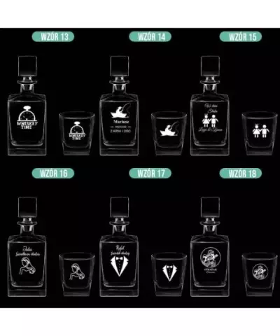 Zestaw do Whisky Karafka + Szklanki z Grawerem na Prezent Cube - 6