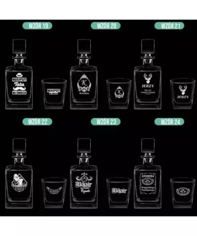 Zestaw do Whisky Karafka + Szklanki z Grawerem na Prezent Cube - 7