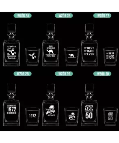 Zestaw do Whisky Karafka + Szklanki z Grawerem na Prezent Cube - 8