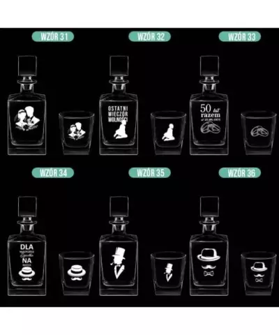 Zestaw do Whisky Karafka + Szklanki z Grawerem na Prezent Cube - 9