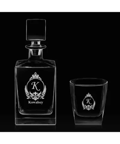 Zestaw do Whisky Karafka + Szklanki z Grawerem na Prezent Cube - 11