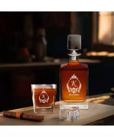 Zestaw do Whisky Karafka + Szklanki z Grawerem na Prezent Cube - 12