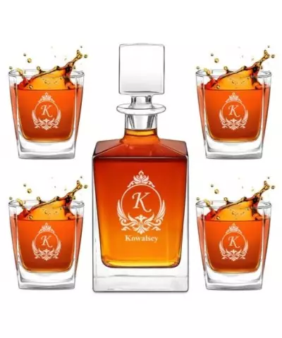 Zestaw do Whisky Karafka + Szklanki z Grawerem na Prezent Cube - 1