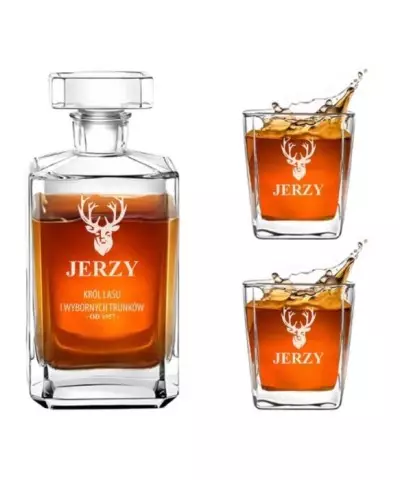 Zestaw do Whisky Karafka + Szklanki z Grawerem Dla Niego na Prezent