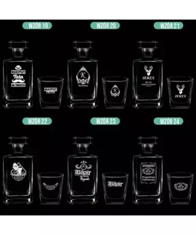 Zestaw do Whisky Karafka + Szklanki z Grawerem Dla Niego na Prezent