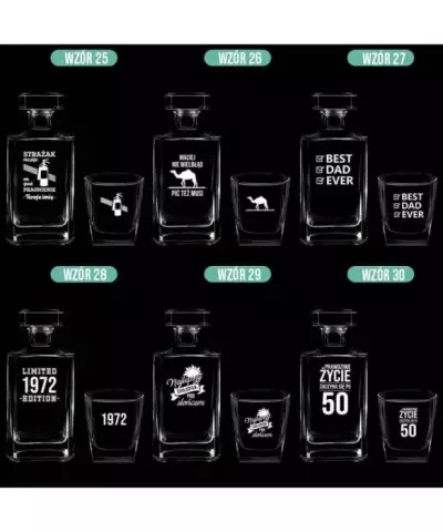 Zestaw do Whisky Karafka + Szklanki z Grawerem Dla Niego na Prezent
