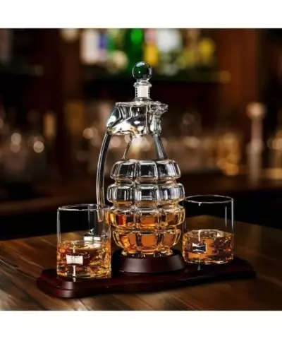 Zestaw do Whisky Karafka + 2 Szklanki na Prezent Granat