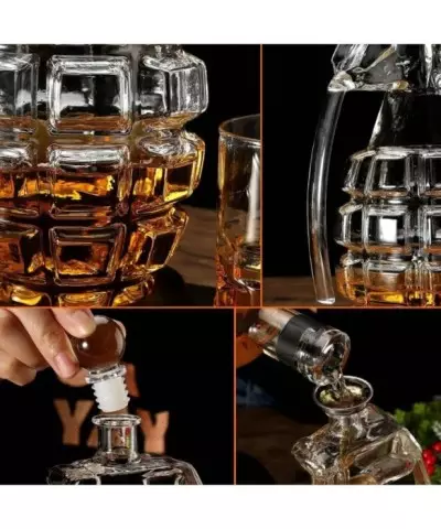 Zestaw do Whisky Karafka + 2 Szklanki na Prezent Granat