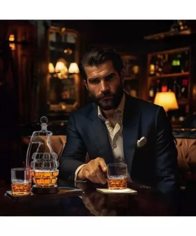 Zestaw do Whisky Karafka + 2 Szklanki na Prezent Granat