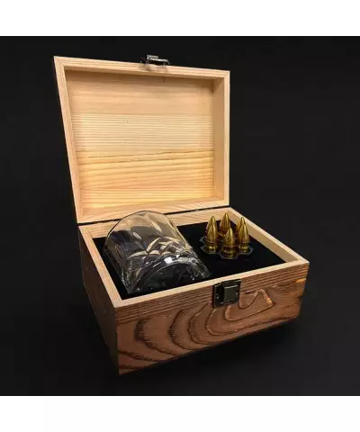 Whiskey Set Engraved Box + Glass with Cartridges