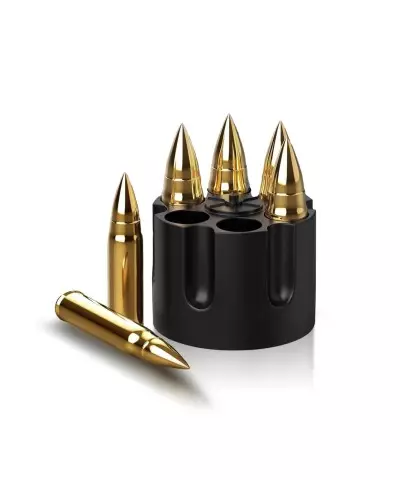 Zestaw do Whisky Skrzynka z Grawerem + Szklanka z Nabojami