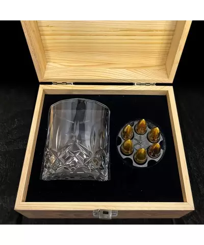 Whiskey Set Engraved Box + Glass with Cartridges