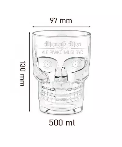 Premium Skull Engraved Glass Beer Mug