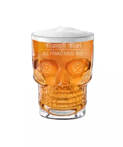 Premium Skull Engraved Glass Beer Mug