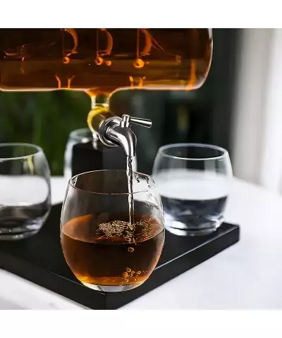 Zestaw do Whisky Karafka Statek + 4 Szklanki na Prezent