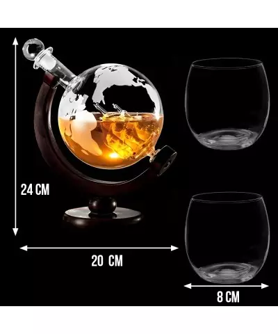 Zestaw do Whisky Karafka Globus + 2 Szklanki na Prezent